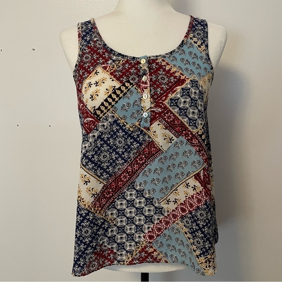 Pink Rose Tank Top Patchwork Design Size Small - Picture 13 of 13